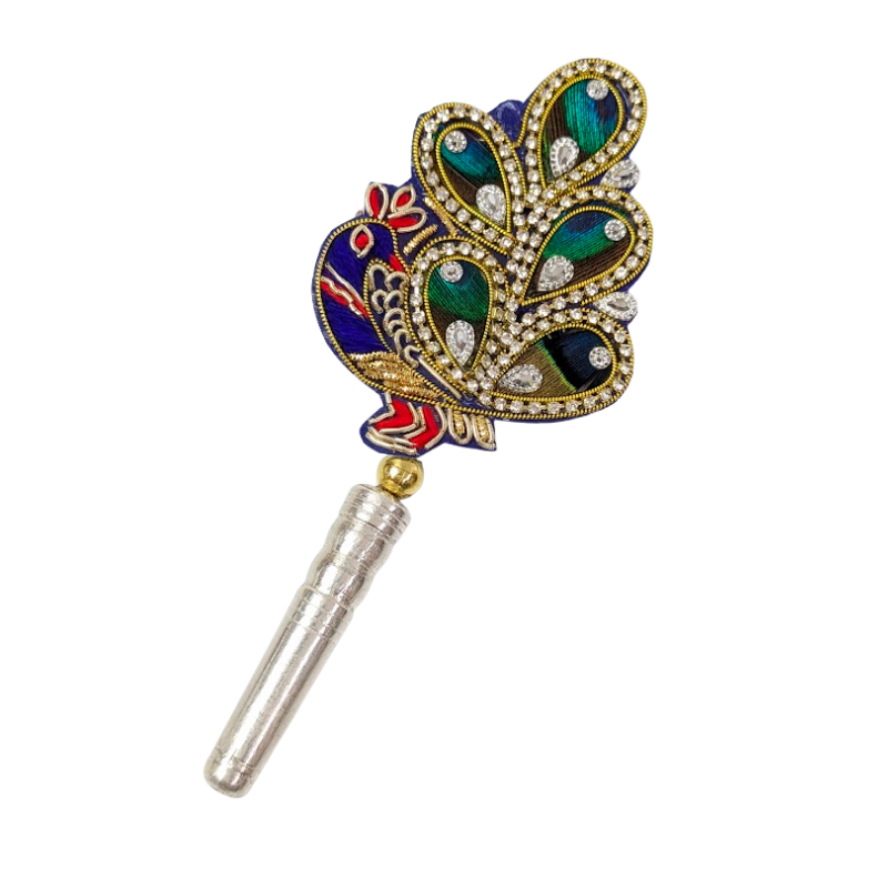 Handcrafted 5 Par Pure Silver Mor Pankh Patch Small Shriramsilverworks