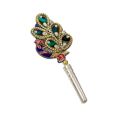 Handcrafted 5 Par Pure Silver Mor Pankh Patch Small Shriramsilverworks