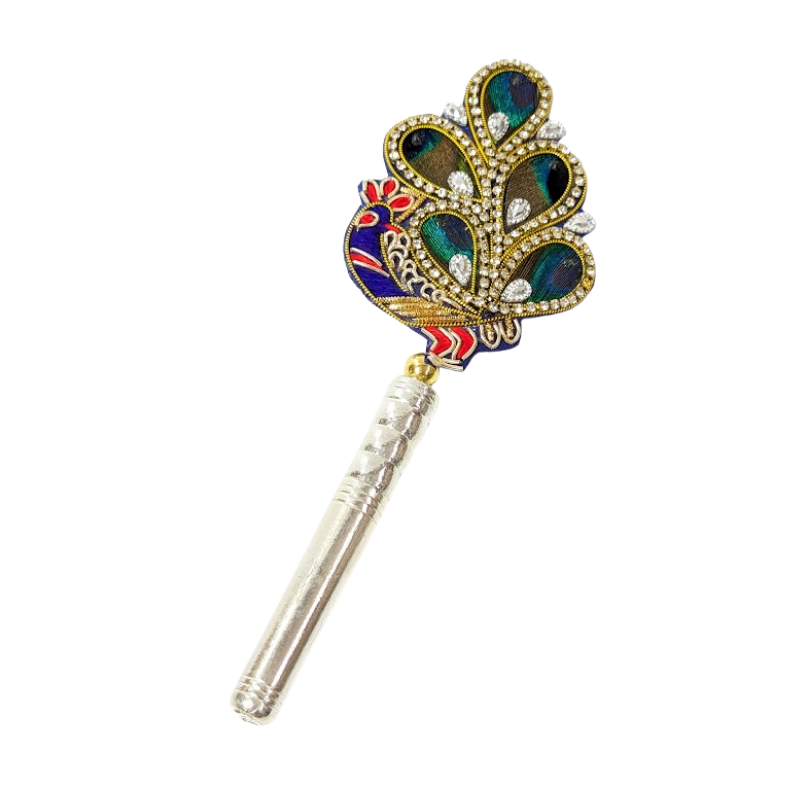 Handcrafted 5 Par Pure Silver Mor Pankh Patch Small Shriramsilverworks