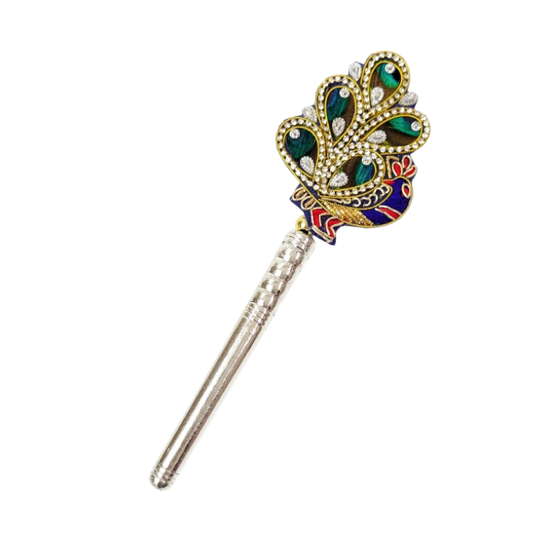 Handcrafted 5 Par Pure Silver Mor Pankh Patch Small Shriramsilverworks