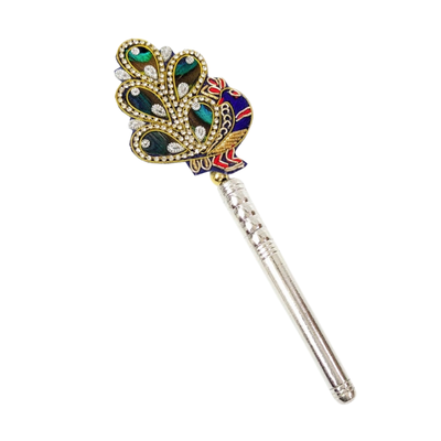 Handcrafted 5 Par Pure Silver Mor Pankh Patch Small Shriramsilverworks