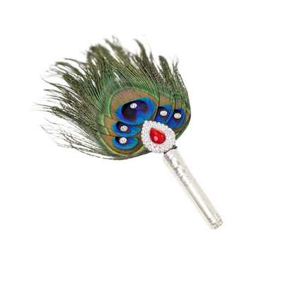 5 Par Pure Silver Mor Pankh Peacock Feather Shriramsilverworks