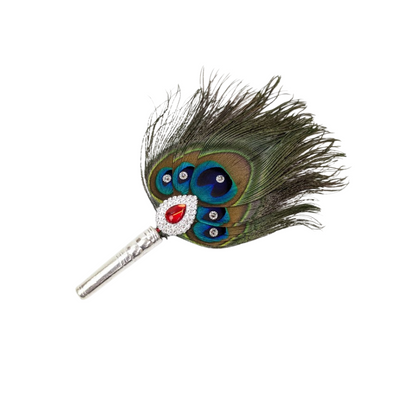 5 Par Pure Silver Mor Pankh Peacock Feather Shriramsilverworks