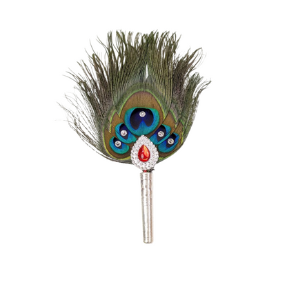 5 Par Pure Silver Mor Pankh Peacock Feather Shriramsilverworks