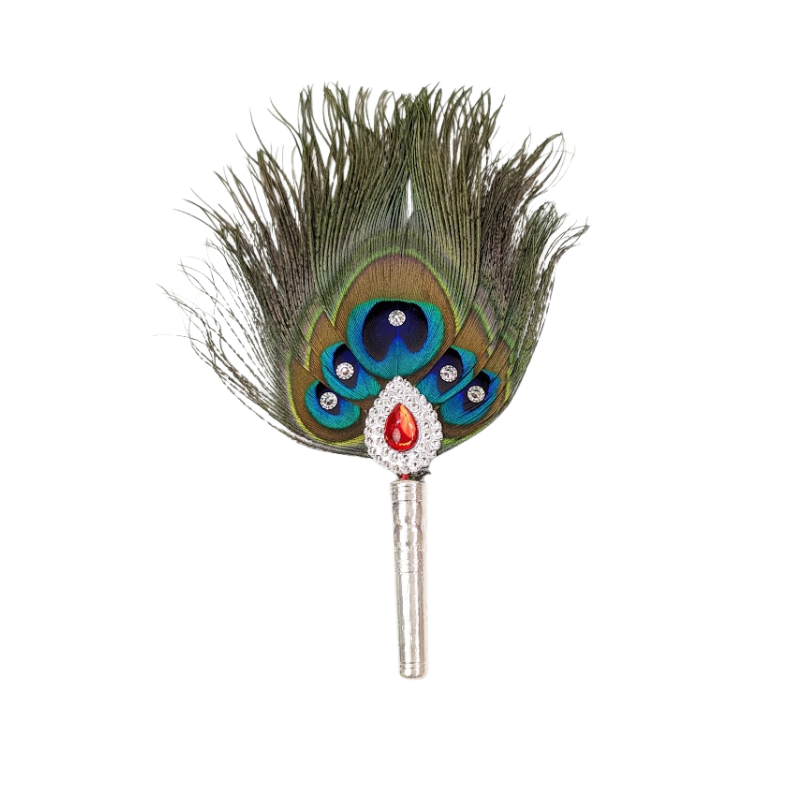 5 Par Pure Silver Mor Pankh Peacock Feather Shriramsilverworks