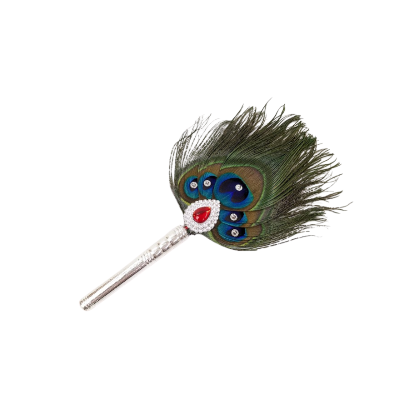 5 Par Pure Silver Mor Pankh Peacock Feather Shriramsilverworks