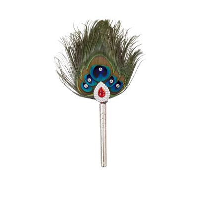 5 Par Pure Silver Mor Pankh Peacock Feather Shriramsilverworks