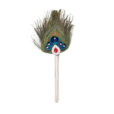 5 Par Pure Silver Mor Pankh Peacock Feather Shriramsilverworks