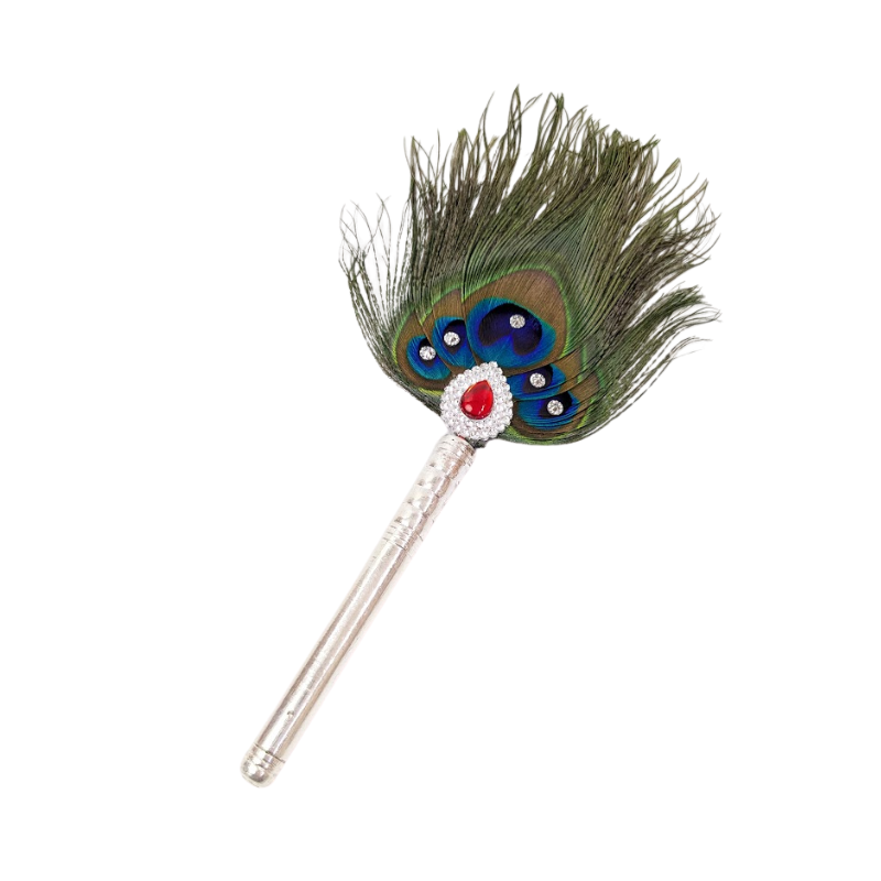 5 Par Pure Silver Mor Pankh Peacock Feather Shriramsilverworks