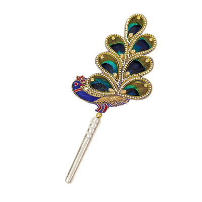 Handcrafted 7 Par Pure Silver Mor Pankh Patch Shriramsilverworks