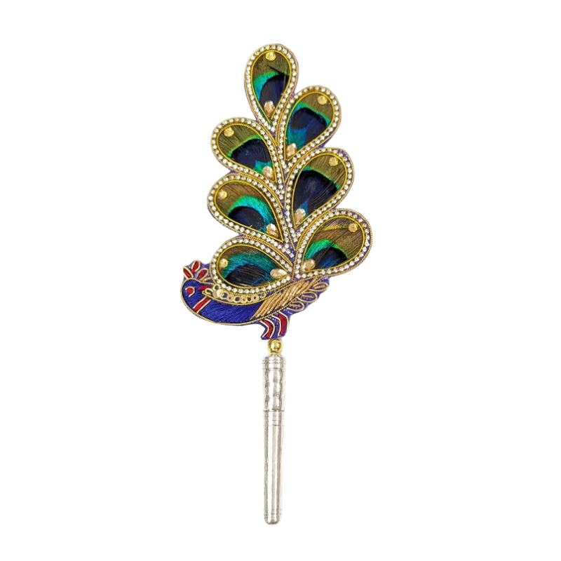 Handcrafted 7 Par Pure Silver Mor Pankh Patch Shriramsilverworks
