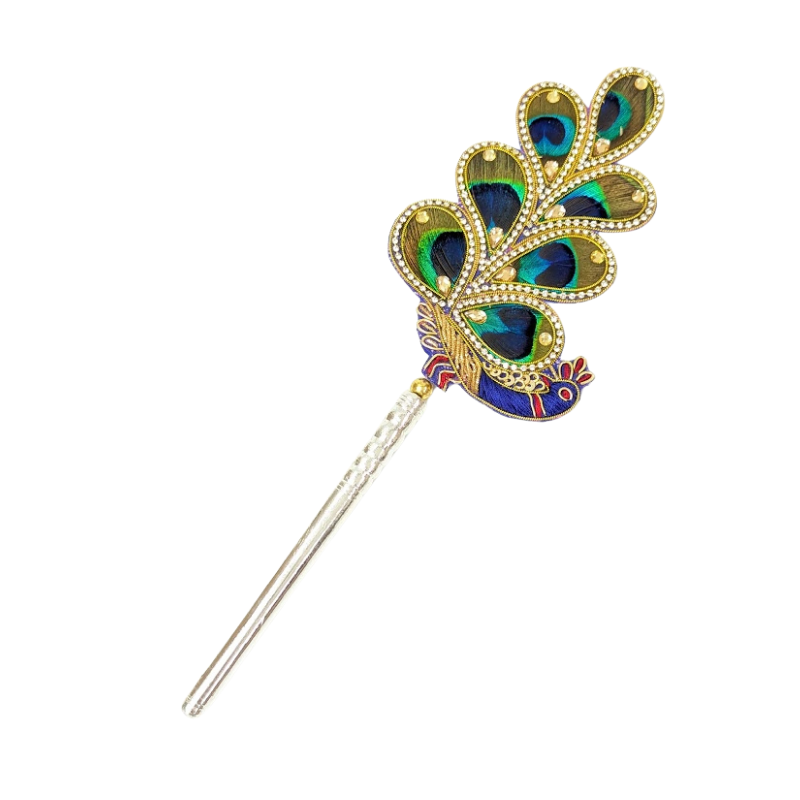 Handcrafted 7 Par Pure Silver Mor Pankh Patch Shriramsilverworks