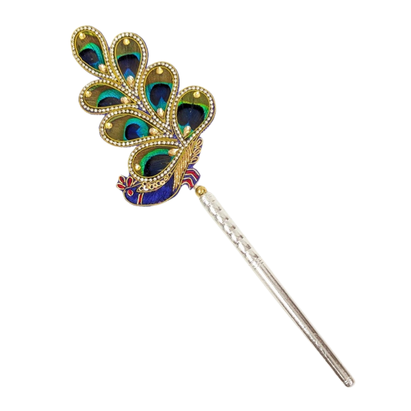 Handcrafted 7 Par Pure Silver Mor Pankh Patch Shriramsilverworks