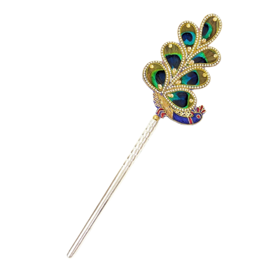 Handcrafted 7 Par Pure Silver Mor Pankh Patch Shriramsilverworks