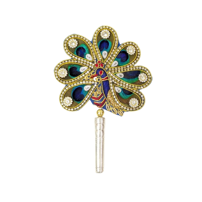 Handcrafted 7 Par Pure Silver Mor Pankh Patch Round Shriramsilverworks