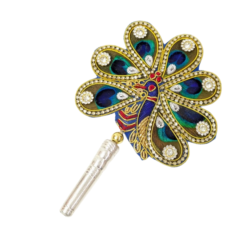 Handcrafted 7 Par Pure Silver Mor Pankh Patch Round Shriramsilverworks