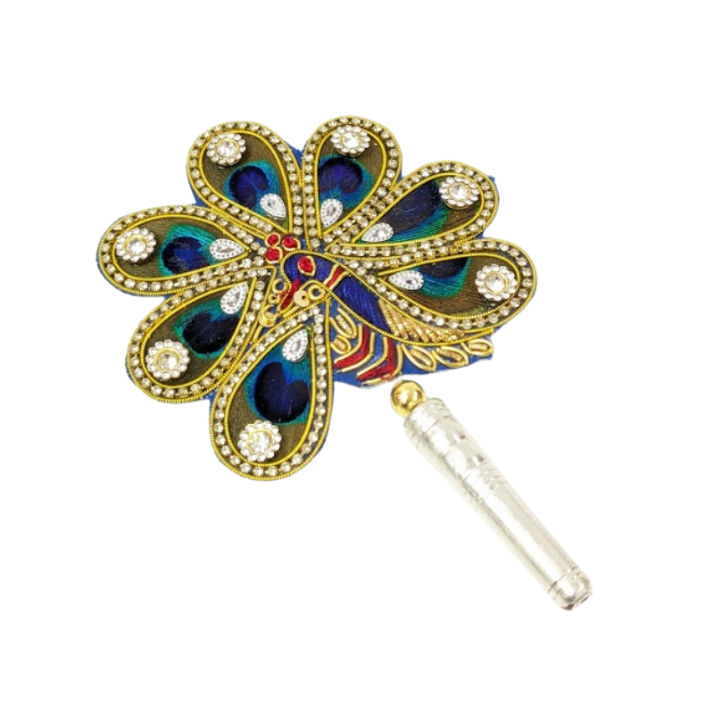 Handcrafted 7 Par Pure Silver Mor Pankh Patch Round Shriramsilverworks