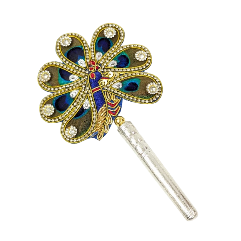 Handcrafted 7 Par Pure Silver Mor Pankh Patch Round Shriramsilverworks