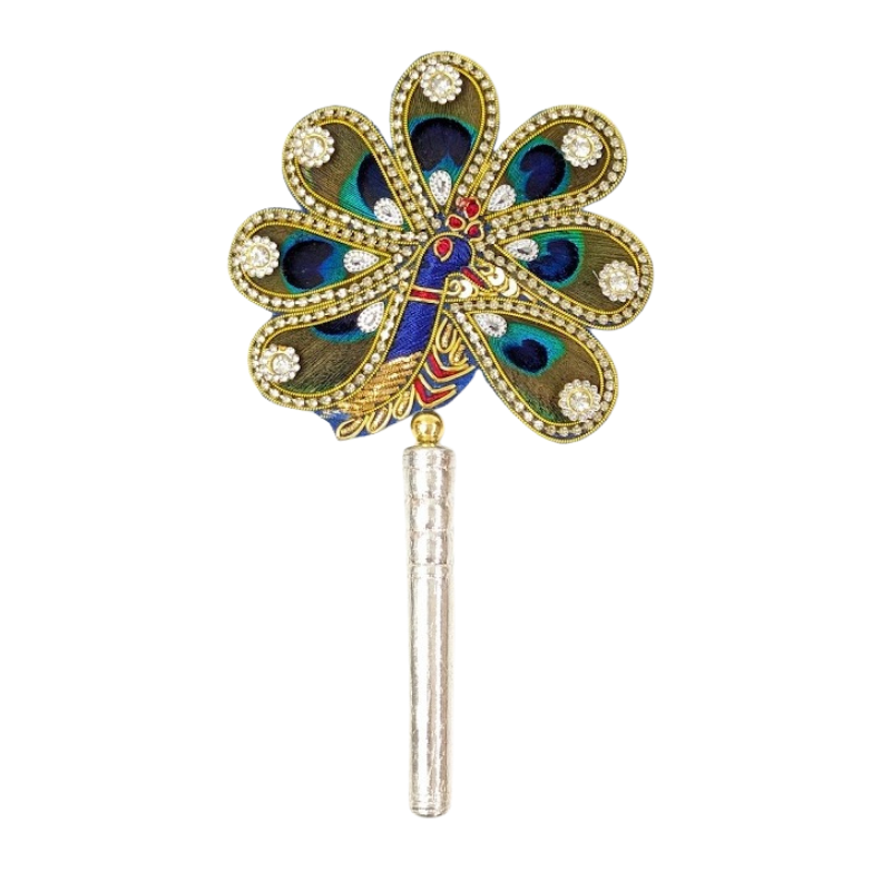 Handcrafted 7 Par Pure Silver Mor Pankh Patch Round Shriramsilverworks