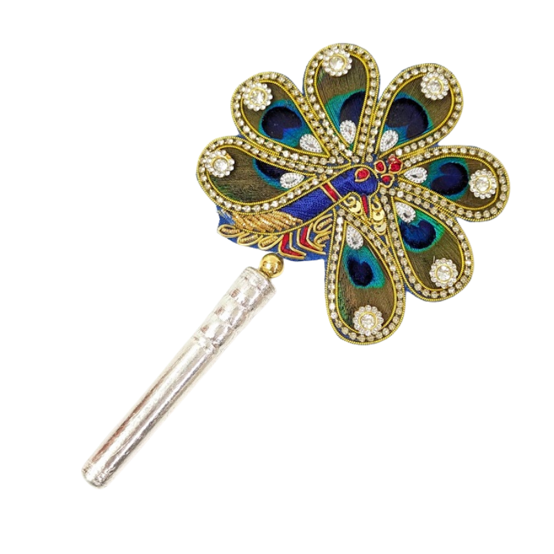 Handcrafted 7 Par Pure Silver Mor Pankh Patch Round Shriramsilverworks