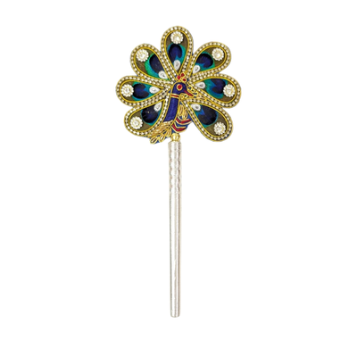 Handcrafted 7 Par Pure Silver Mor Pankh Patch Round Shriramsilverworks