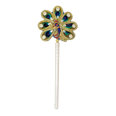 Handcrafted 7 Par Pure Silver Mor Pankh Patch Round Shriramsilverworks