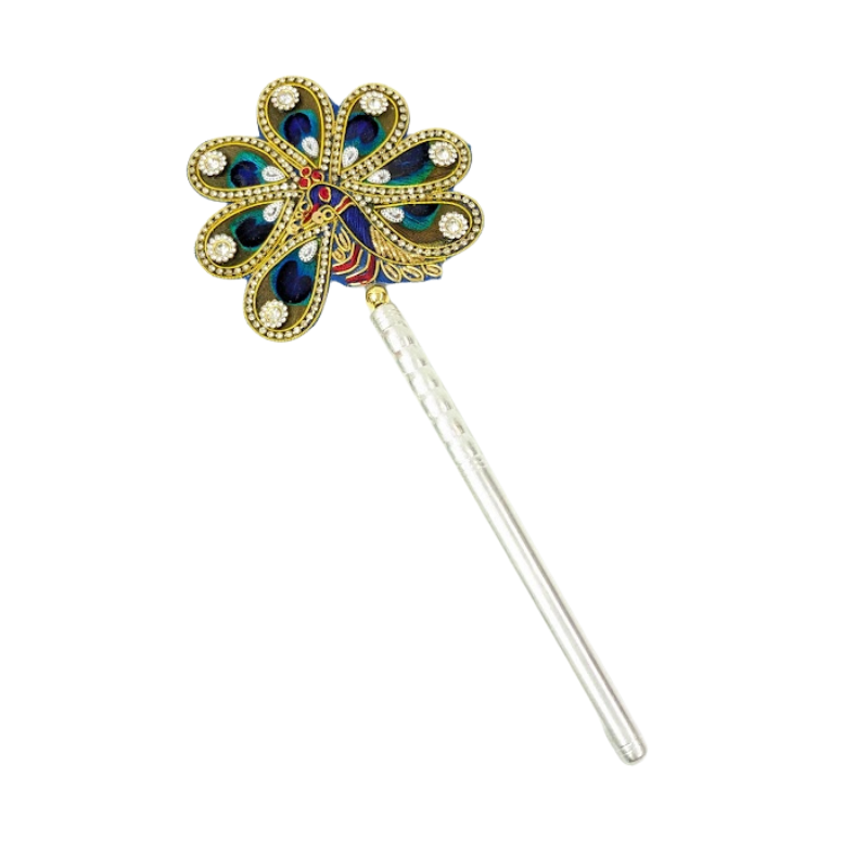 Handcrafted 7 Par Pure Silver Mor Pankh Patch Round Shriramsilverworks