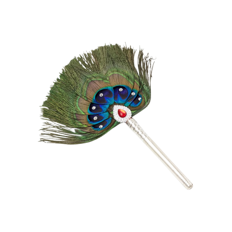 7 Par Pure Silver Mor Pankh Peacock Feather Shriramsilverworks