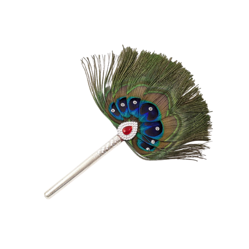 7 Par Pure Silver Mor Pankh Peacock Feather Shriramsilverworks