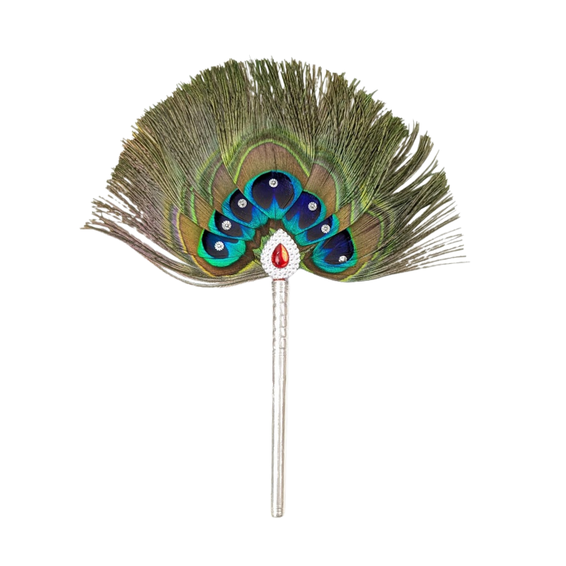 7 Par Pure Silver Mor Pankh Peacock Feather Shriramsilverworks