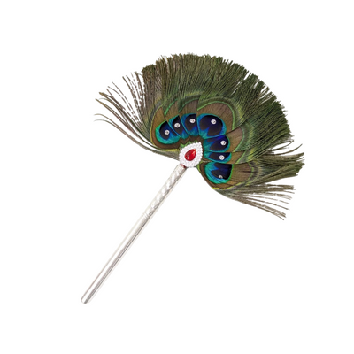 7 Par Pure Silver Mor Pankh Peacock Feather Shriramsilverworks