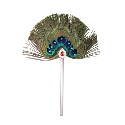 7 Par Pure Silver Mor Pankh Peacock Feather Shriramsilverworks