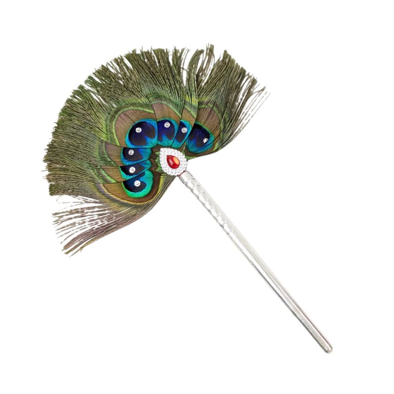 7 Par Pure Silver Mor Pankh Peacock Feather Shriramsilverworks