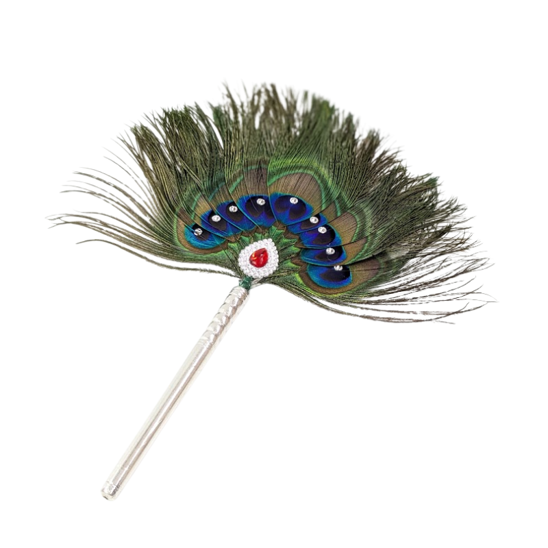 9 Par Pure Silver Mor Pankh Peacock Feather Shriramsilverworks