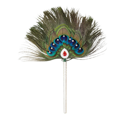 9 Par Pure Silver Mor Pankh Peacock Feather Shriramsilverworks