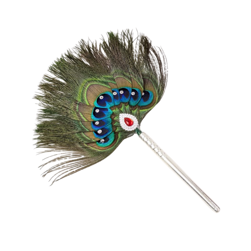 9 Par Pure Silver Mor Pankh Peacock Feather Shriramsilverworks