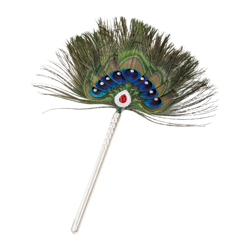 9 Par Pure Silver Mor Pankh Peacock Feather Shriramsilverworks