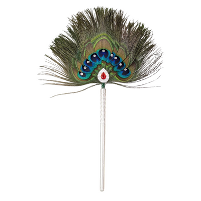9 Par Pure Silver Mor Pankh Peacock Feather Shriramsilverworks