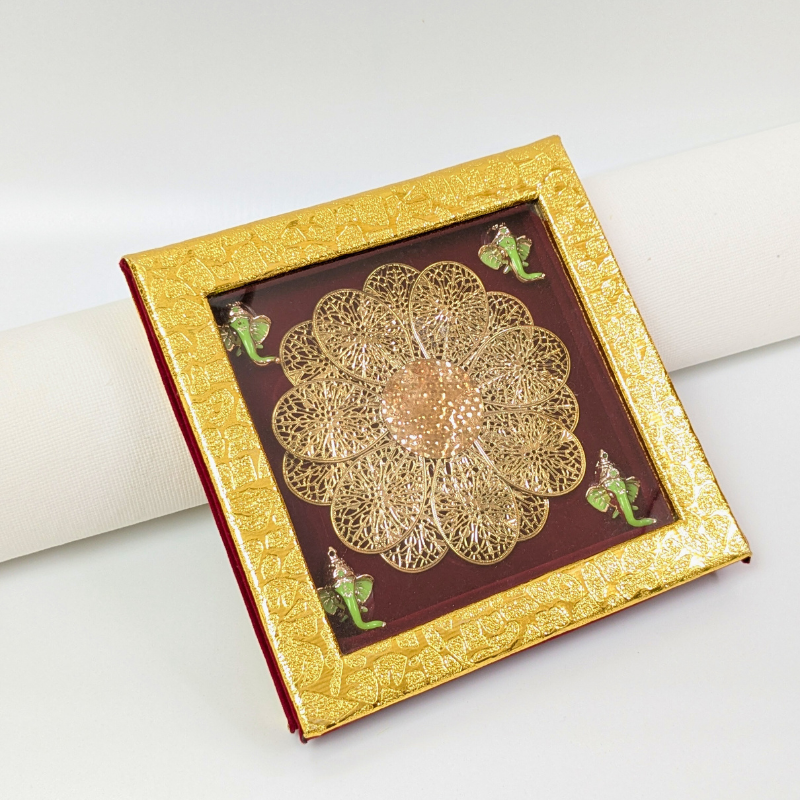 Maroon 25gm And 50gm Silver Coin Gift Box Shriramsilverworks