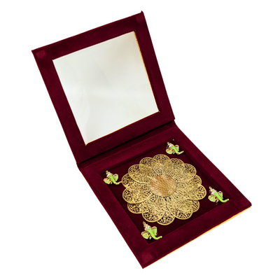 Maroon 25gm And 50gm Silver Coin Gift Box Shriramsilverworks