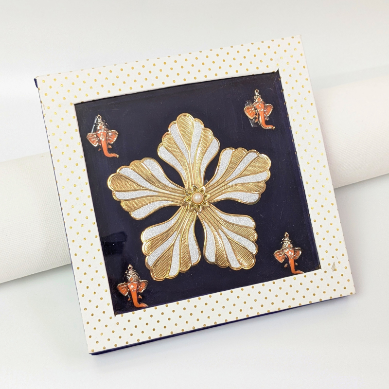 Royal Blue And White 10gm Silver Coin Gift Packaging Box Shriramsilverworks