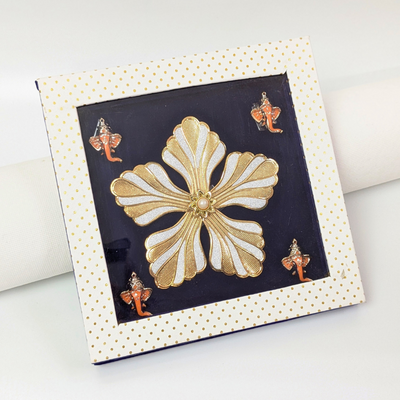 Royal Blue And White 10gm Silver Coin Gift Packaging Box Shriramsilverworks