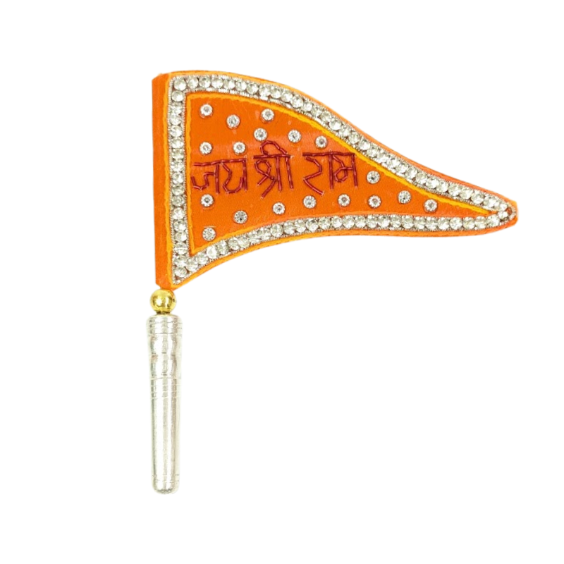 Pure Silver Jai Shree Ram Dwaja Flag Bhagwa Shriramsilverworks