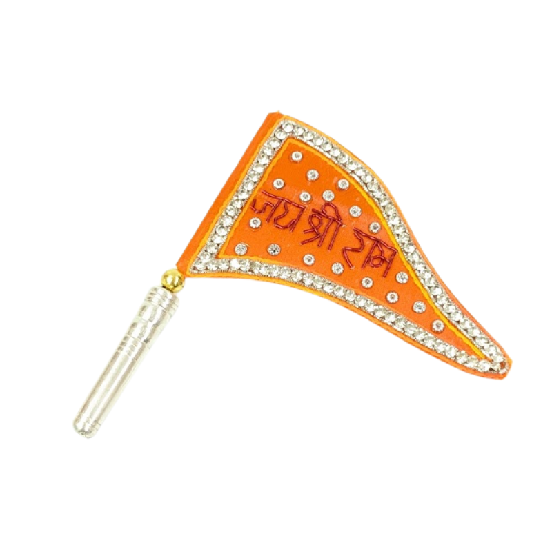 Pure Silver Jai Shree Ram Dwaja Flag Bhagwa Shriramsilverworks