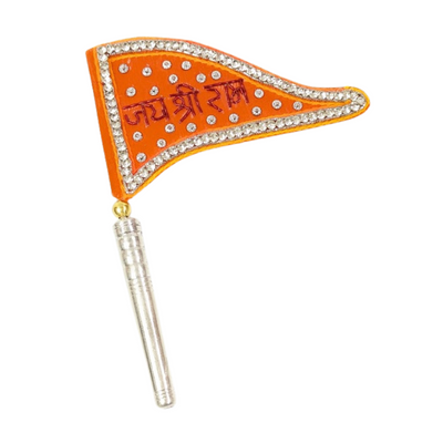 Pure Silver Jai Shree Ram Dwaja Flag Bhagwa Shriramsilverworks