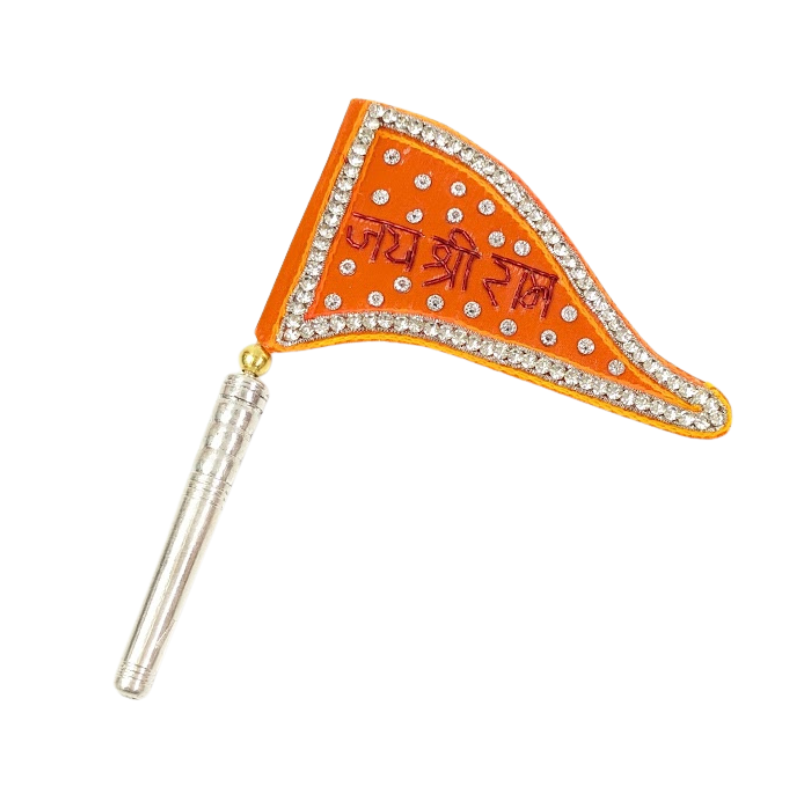 Pure Silver Jai Shree Ram Dwaja Flag Bhagwa Shriramsilverworks