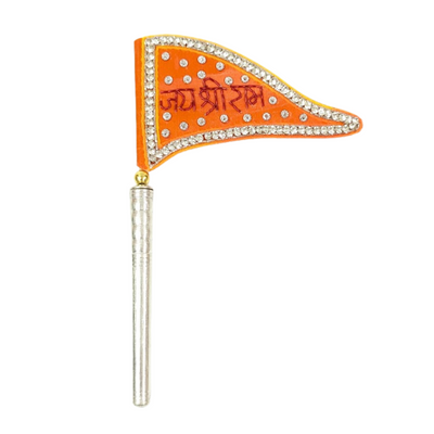 Pure Silver Jai Shree Ram Dwaja Flag Bhagwa Shriramsilverworks