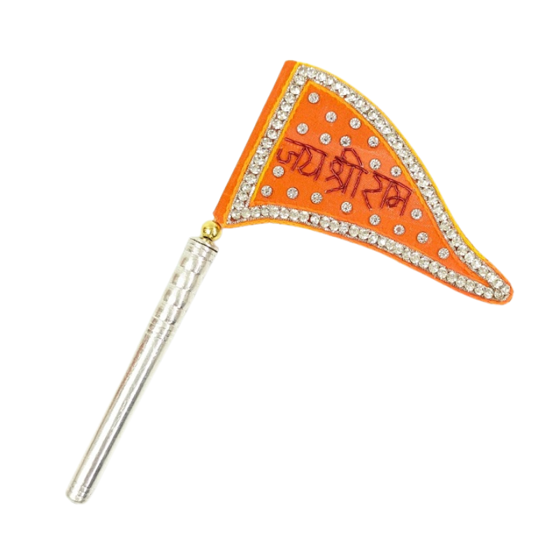 Pure Silver Jai Shree Ram Dwaja Flag Bhagwa Shriramsilverworks