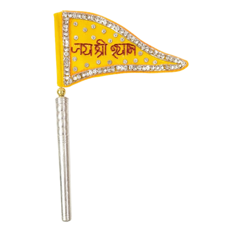 Pure Silver Jai Shree Shyam Dwaja Flag Khatu Shriramsilverworks