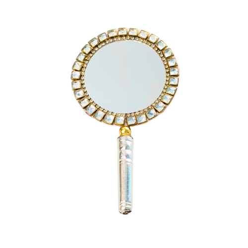 Handcrafted Pure Silver Mirror for Laddu Gopal Shriramsilverworks